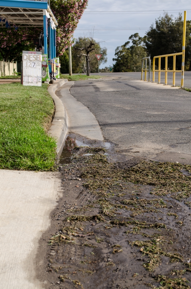Washing away Petroleum spills into storm water drains in Southern Highlands Berrima