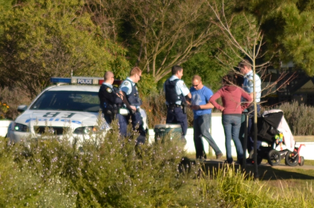 Goulburn Police LAC Bowral Police enjoy a good bludge with friends at Lake Alexander in Mittagong